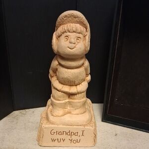 Adorable Tan Figurine - 'Grandpa, I Wuv You'